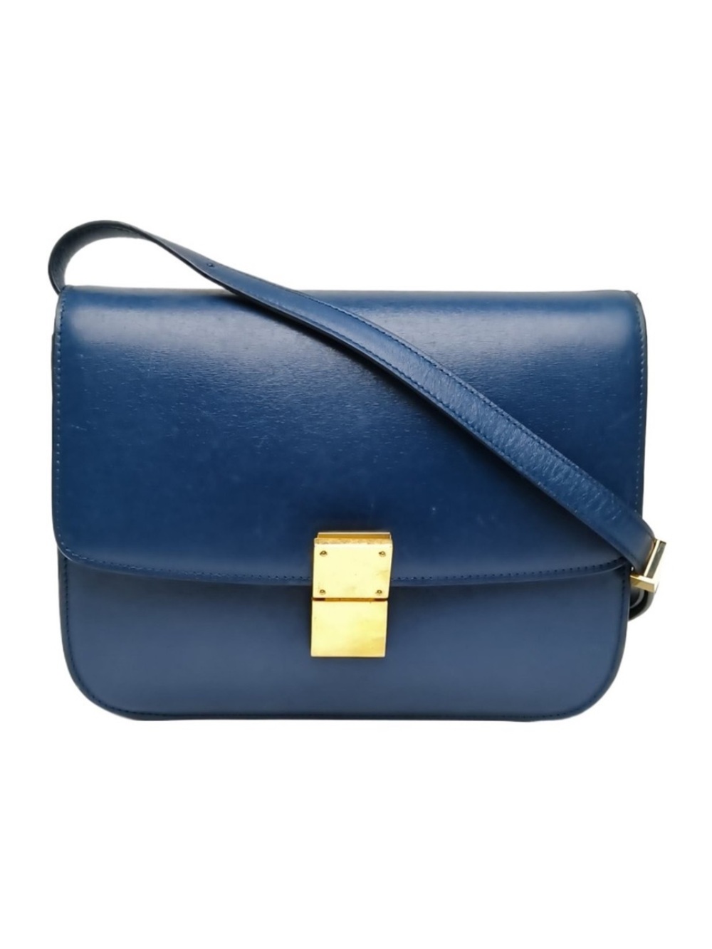 Celine Classic Box Medium Shoulder Leather Bag in Blue - Picture 2 of 16